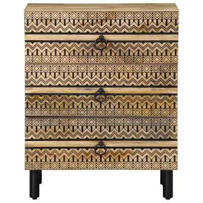 Sänkykaappi musta 50x33x62 cm massiivipuuta mango