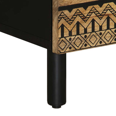 Musta sänkykaappi Leisha 50x33x62cm (massiivipuuta mango)