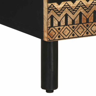 Musta sänkykaappi Clotilde 50x33x62cm (massiivipuuta mango)