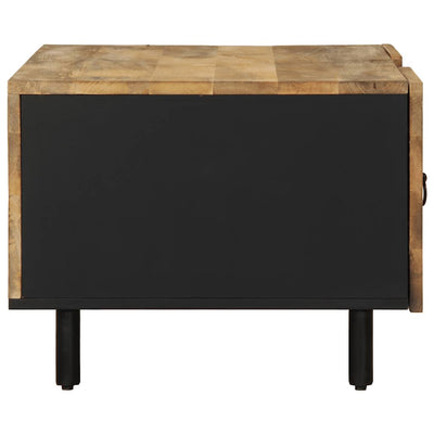 sohvapöytä musta 100x54x40 cm massiivi karkea puu mango