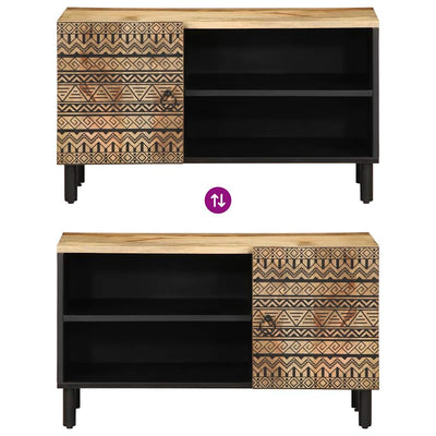 TV-kaappi musta 80x33,5x46 cm massiivipuuta mango