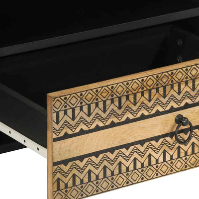 Musta tv-kaappi Sotiris 80x33,5x46cm (massiivipuuta mango)