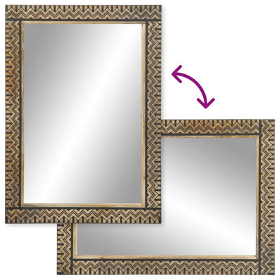 Kylpyhuoneen peili Papaschiva 50x70cm (mangopuu ja lasi)