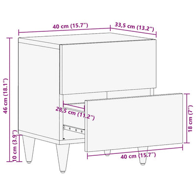 yöpöytäkaapit 2 kpl 40x33,5x46 cm massiivipuu mango
