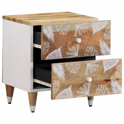 yöpöytäkaapit 2 kpl 40x33,5x46 cm massiivipuu mango