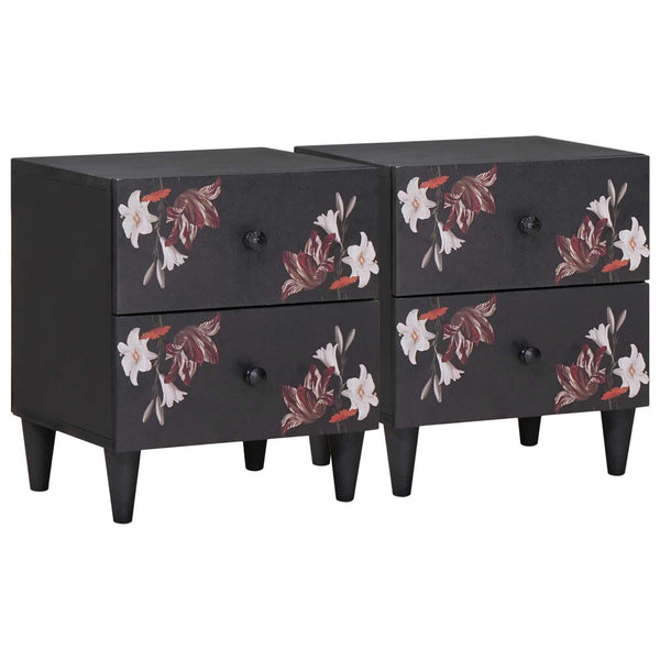 Yöpöytä 2 pcs Ruskea 40 x 33,5 x 46 cm Kiinteä mango puu