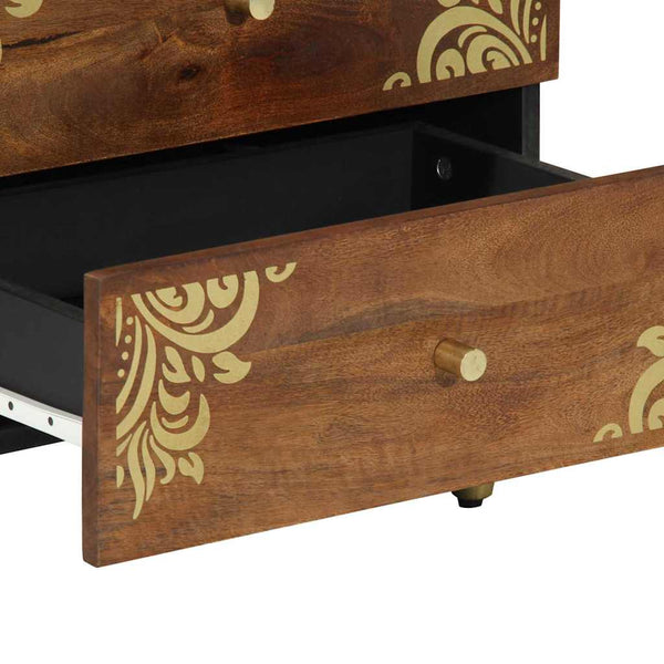 Yöpöytäkaappi Hunajanruskea 50 x 33 x 62 cm Kiinteä mango puu