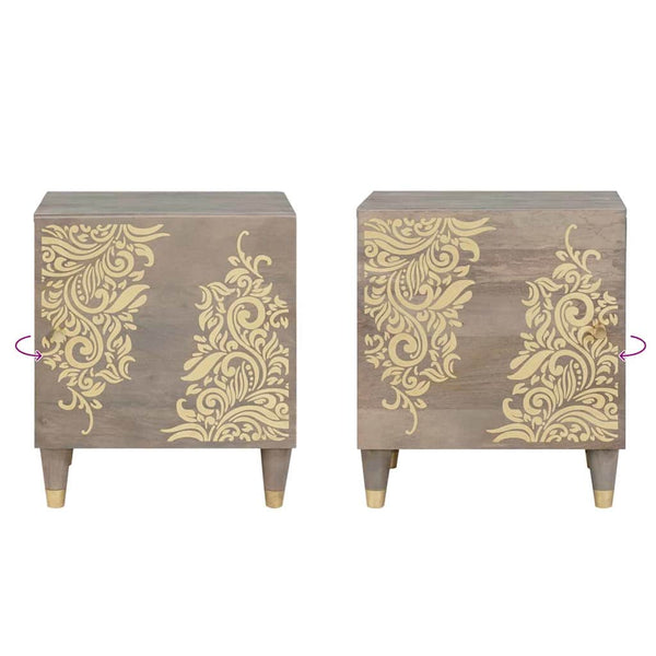 Yöpöytä ovella Harmaa 40 x 33 x 46 cm Kiinteä mango puu