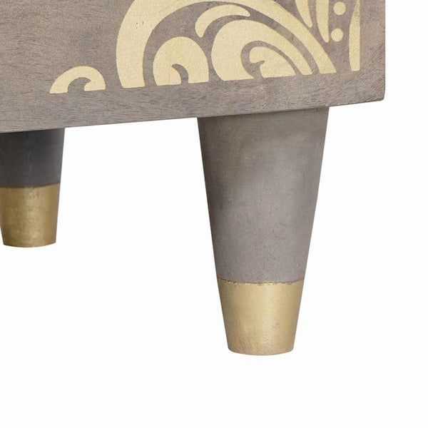 Yöpöytäkaappi 2 pcs Harmaa 40 x 33 x 46 cm Kiinteä mango puu