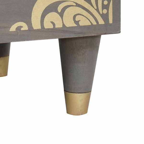 Yöpöytäkaappi Harmaa 40 x 33 x 46 cm Kiinteä mango puu