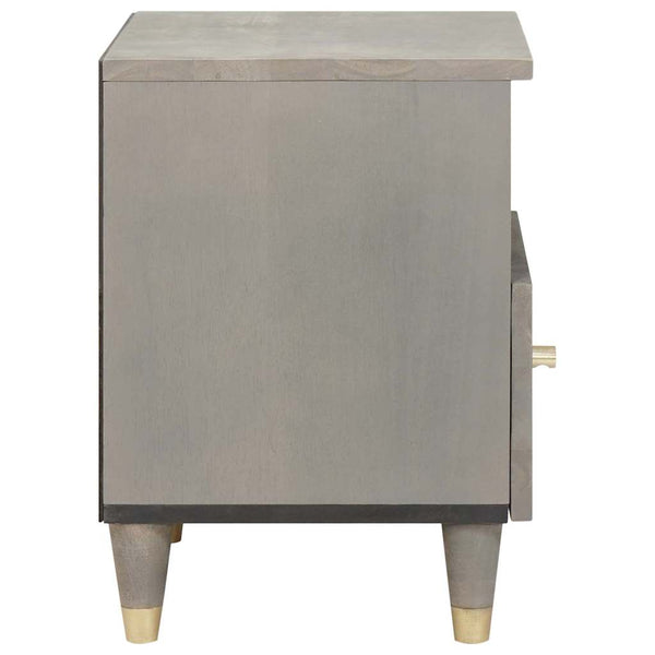 Yöpöytäkaappi Harmaa 40 x 33 x 46 cm Kiinteä mango puu