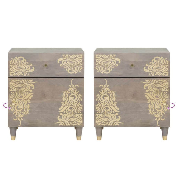 Yöpöytä ovella Harmaa 50 x 33 x 60 cm Kiinteä mango puu