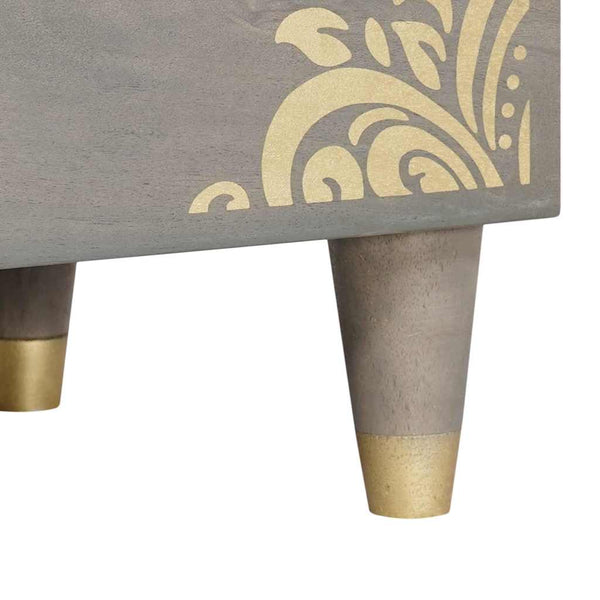 Yöpöytäkaappi Harmaa 50 x 33 x 62 cm Kiinteä mango puu