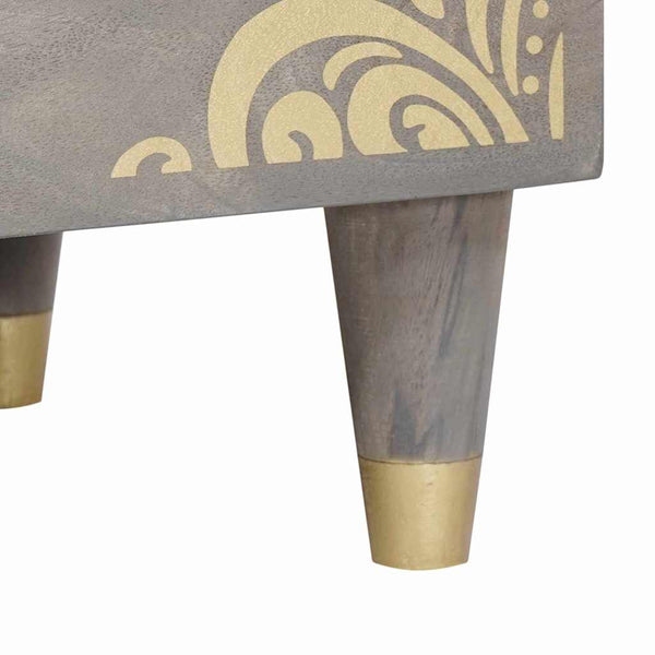 Yöpöytäkaappi Harmaa 50 x 33 x 62 cm Kiinteä mango puu