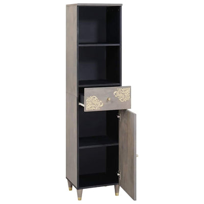 Sivupöytä Harmaa 38 x 33.5 x 160 cm Täysi Mangopuu