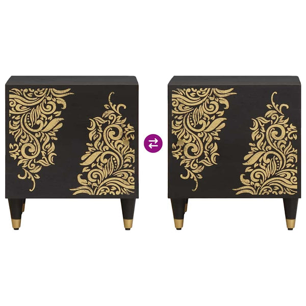 Yöpöytä ovella Musta 40 x 33 x 46 cm Kiinteä mango puu