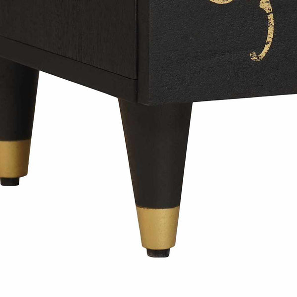 Yöpöytä ovella 2 pcs Musta 40 x 33 x 46 cm Kiinteä mango puu