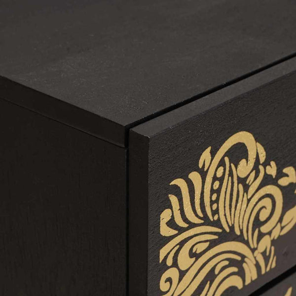 Yöpöytä ovella Musta 50 x 33 x 60 cm Kiinteä mango puu