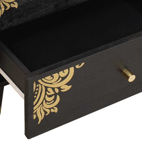 Yöpöytäkaappi Musta 50 x 33 x 62 cm Kiinteä mango puu