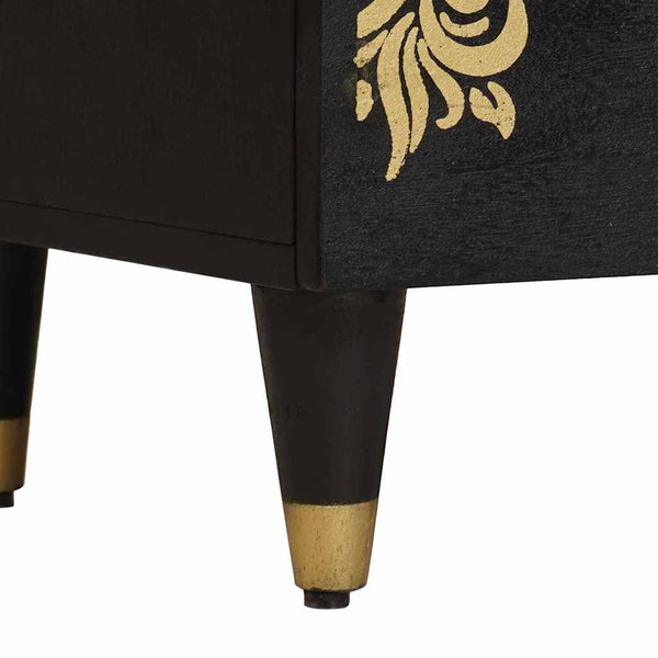 Yöpöytäkaappi Musta 50 x 33 x 62 cm Kiinteä mango puu