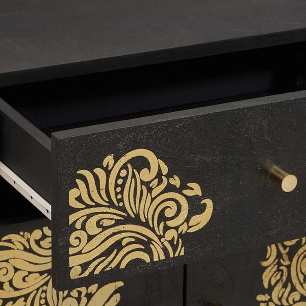 Yöpöytä ovella Musta 50 x 33 x 60 cm Kiinteä mango puu