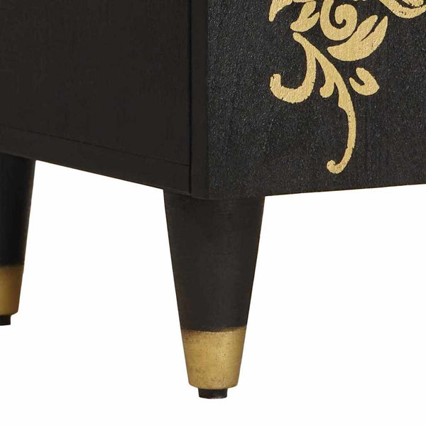 Yöpöytä ovella Musta 50 x 33 x 60 cm Kiinteä mango puu