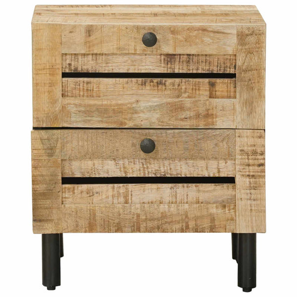 Yöpöytä 2 kpl Luonnollinen 40 x 33 x 46 cm Kiinteä mango puu