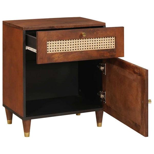 Yöpöydät Ruskea 50 x 33 x 60 cm Kaisla ja massiivinen mango-puu