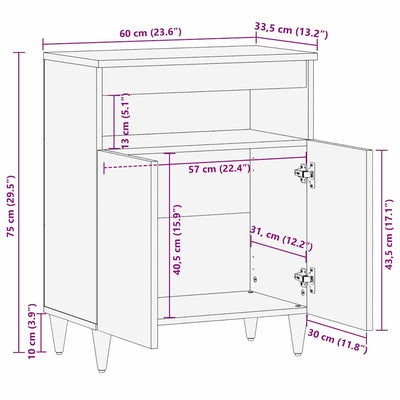 Media-säilytyskaapit ja hyllyt Ruskea 60 x 33.5 x 75 cm