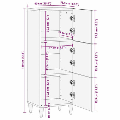 Korkea kaappi Ruskea 40 x 33.5 x 110 cm