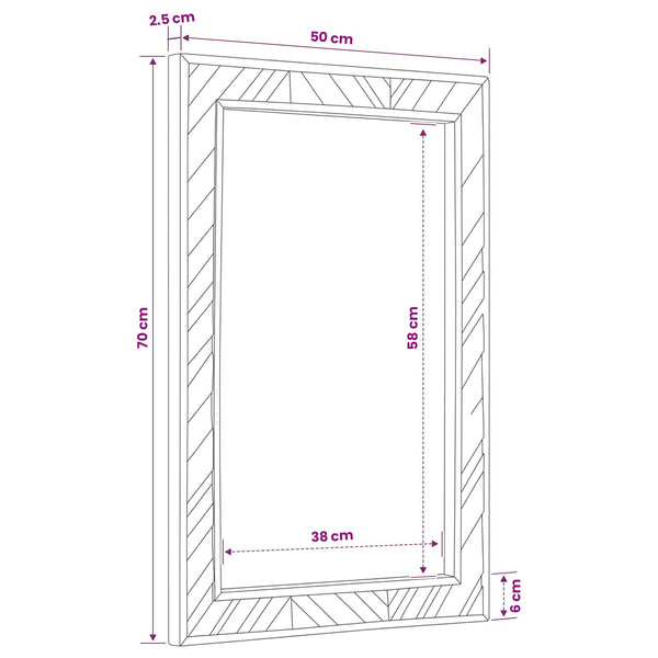Peili Ruskea 70 x 50 x 3 cm Lasi