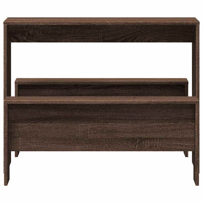 Ruskea ruoka ja penkkisarja Dax (3-osainen, tammi puinen)