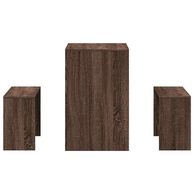 Ruskea ruoka ja penkkisarja Dax (3-osainen, tammi puinen)