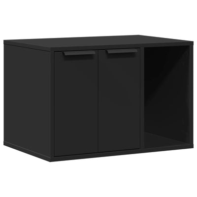 Kissanhiekkalaatikon kotelo musta 60x40x40 cm tekninen puu