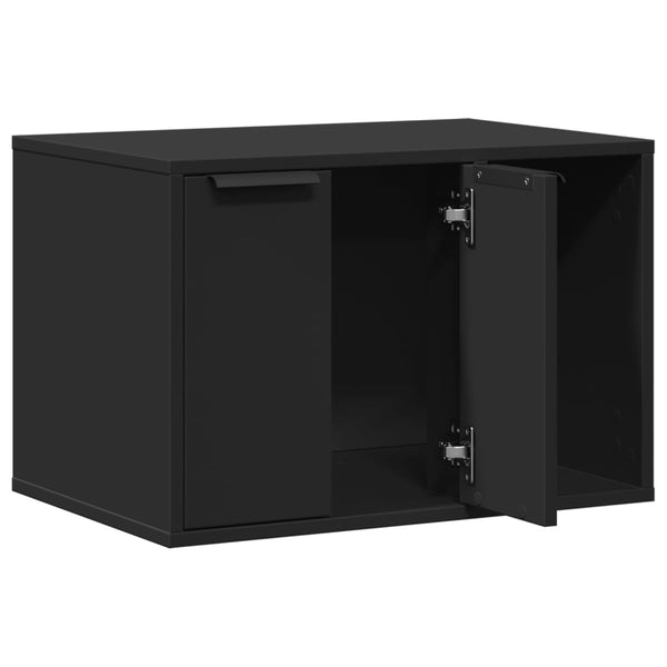 Kissanhiekkalaatikon kotelo Racz 60x40x40cm musta (puinen)
