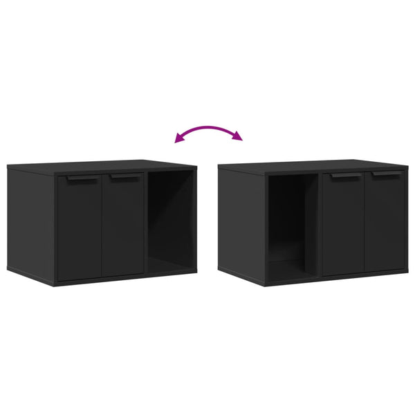 Kissanhiekkalaatikon kotelo Racz 60x40x40cm musta (puinen)