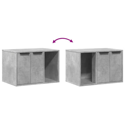 Kissanhiekkalaatikon kotelo harmaa 60x40x40 cm tekninen puu