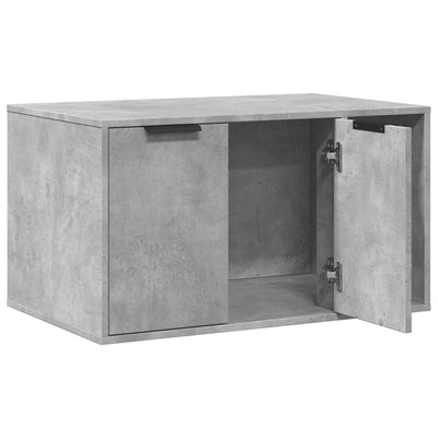 Kissanhiekkalaatikon kotelo harmaa 80x50x45 cm tekninen puu