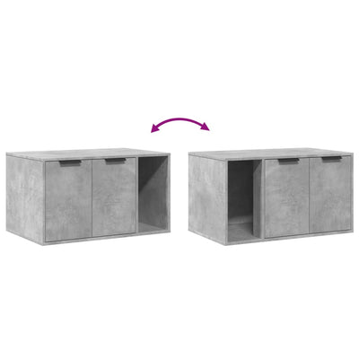 Kissanhiekkalaatikon kotelo harmaa 80x50x45 cm tekninen puu