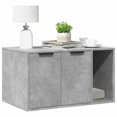 Kissanhiekkalaatikon kotelo harmaa 80x50x45 cm tekninen puu
