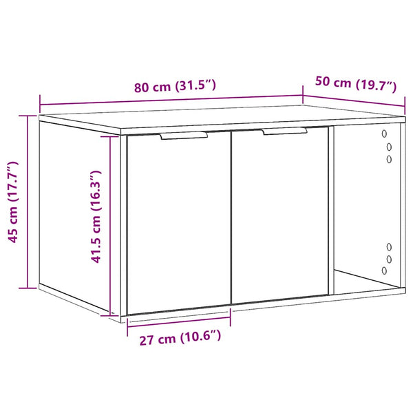 Tammi kissanhiekkalaatikon kotelo Racz 80x50x45cm (puinen)