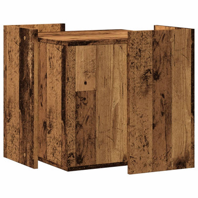 Kissanhiekkalaatikon kotelo vanha puu 53x53x51 cm tekninen puu