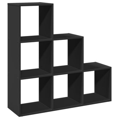 Huoneenjakaja 3 tasoa musta 99x29x99 cm tekninen puu