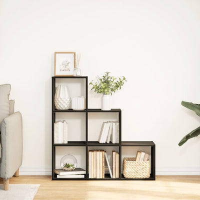 Huoneenjakaja 3 tasoa musta 99x29x99 cm tekninen puu