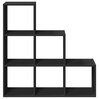 Huoneenjakaja 3 tasoa musta 99x29x99 cm tekninen puu