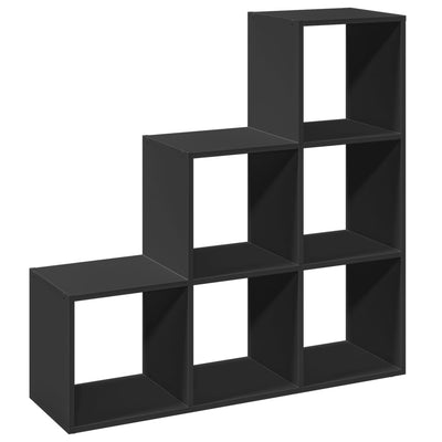 Huoneenjakaja 3 tasoa musta 99x29x99 cm tekninen puu