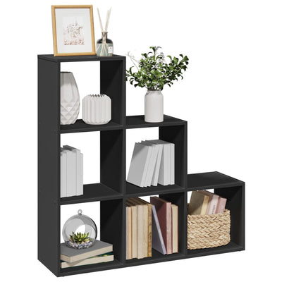 Huoneenjakaja 3 tasoa musta 99x29x99 cm tekninen puu