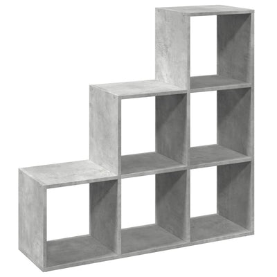 Huoneenjakaja 3 tasoa betoninharmaa 99x29x99 cm tekninen puu