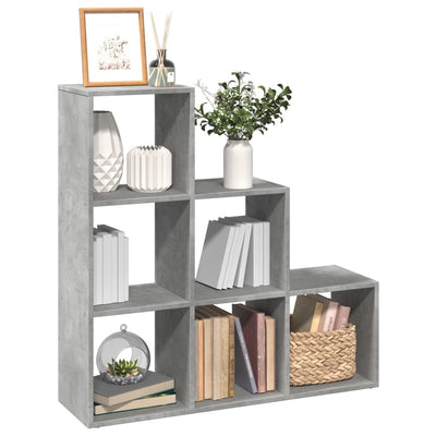 Huoneenjakaja 3 tasoa betoninharmaa 99x29x99 cm tekninen puu