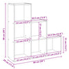 Huoneenjakaja 3 tasoa harmaa Sonoma 99x29x99 cm tekninen puu